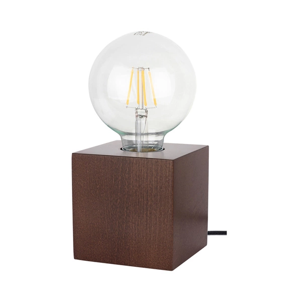 Trongo Square Table Lamp 1xE27 Max.25W Walnut/Black 7171976