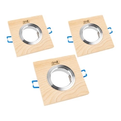 Vitar Wood Square Set of Downlights 3xGU10 Max.6W LED Oiled Oak 2015374