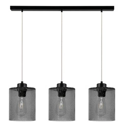 Zefir Pendant Lamp 3xE27 Max.60W Black Metal/Transparent PVC Cable/Smoked Glass 111870304