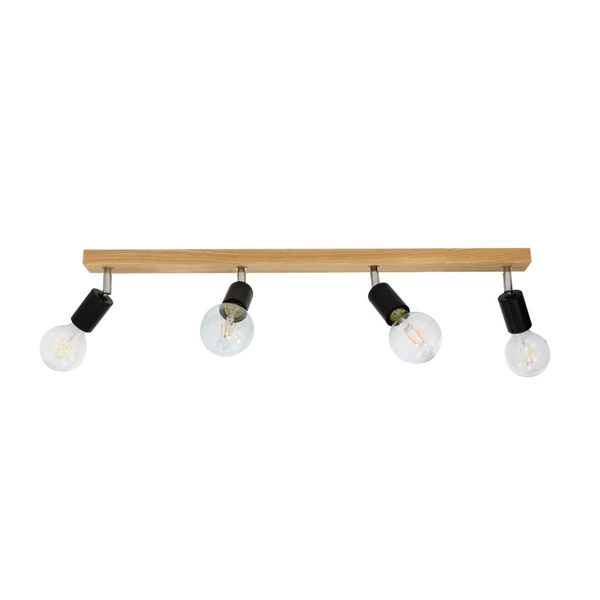 Elmo Ceiling Lamp 4xE27 Max.25W Oiled Oak/Black Metal 2264474