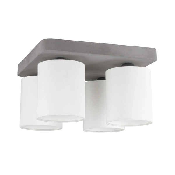 Gentle Ceiling Lamp 4xE27 Max.25W Gray Concrete/White Fabric Shade 2321436