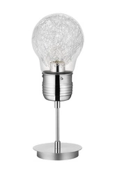 Żarówkowa lampa stołowa 1xE27 Max.60W Chromowany metal/przezroczyste szkło 2830128