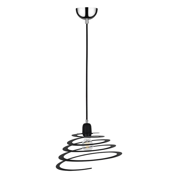 Lampa Wisząca Komet 1xE27 Max.60W Chromowany Metal/Czarny Metal/Czarny Kabel PCV 1851104