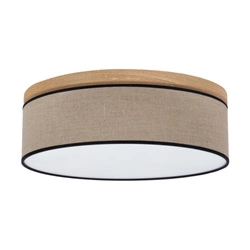 Negro Ceiling Lamp Incl. 1xLED Integrated 1650lm 2700K 18W Stained Pine Brown/Natural Linen with black ribbon 4015111010028