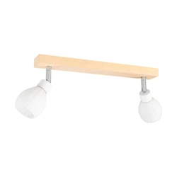 Talea Ceiling Lamp Incl. 2xG9 LED 300lm 2700K 3W Birch Wood/White Metal/White Glass 2026018020993