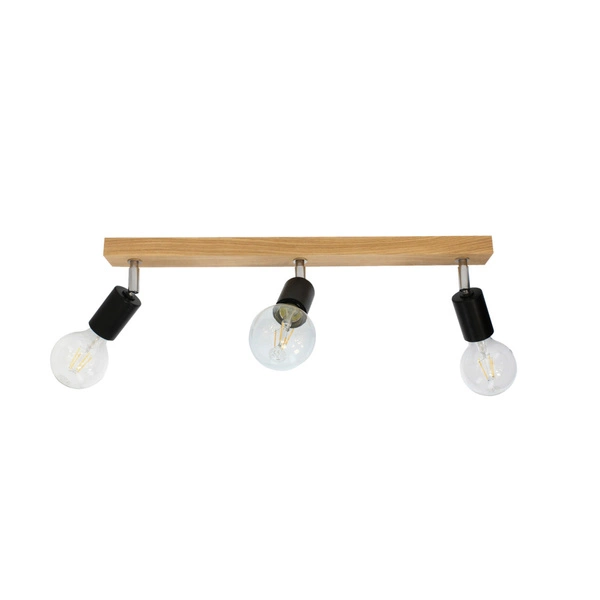 Elmo Ceiling Lamp 3xE27 Max.25W Oiled Oak/Black Metal 2264374