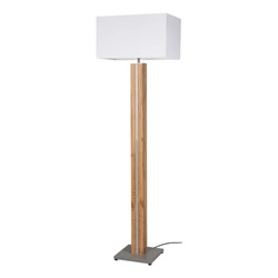 Flame Lampa Podłogowa 1xE27 Max.60W, 1xLED 12V Zintegrowane 16W Szary/Okleina Dąb/Transparentny PVC/Biały Touch Dimmer 620119187