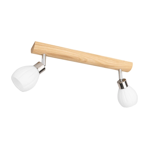 Kira Ceiling Lamp Incl. 2xG9 LED 300lm 2700K 3W Oiled Oak/Satin Metal/White Glass 2027417220993