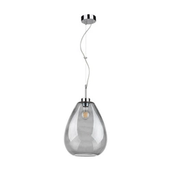 Piro Pendant Lamp 1xE27 Max.60W Chrome Metal/Transparent PVC Cable/Smoked Glass 9823028