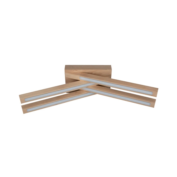 Linus Crossed Ceiling Lamp 4xLED 24V Integrated 1680lm 3000K 18W Birch Wood 2246460