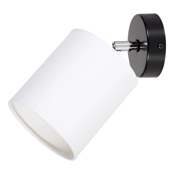 Aprillia Wall Lamp 1xE27 Max.25W Black Metal/Chrome Metal/White Fabric Shade 56744104