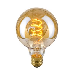 LED Filament Bulb, E27, Spiral Amber LDS-G95-SA G95, 4W, 2200K, 90lm