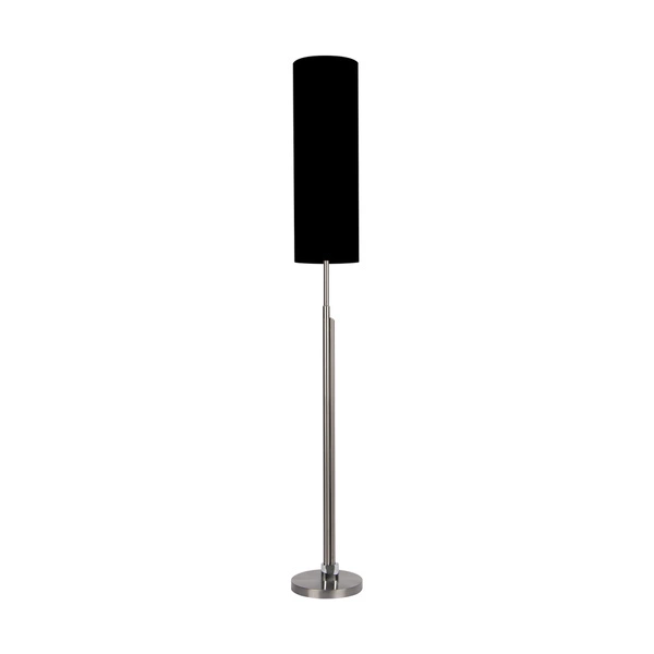 Eleganta Floor Lamp Incl. LED Integrated 1800lm+500lm 3000K 22W Satin Metal/Black Fabric Cable/Black Fabric Shade 15922227