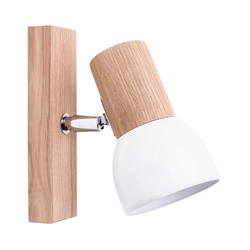 Svenda Wall lamp 1xE27 Max.60W Oiled Oak/Chrome/White 2224174