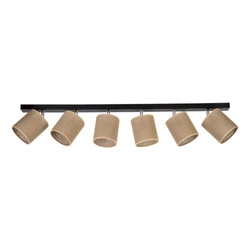 Jute Ceiling Lamp 6xE27 Max.25W Black/Beige 56792604