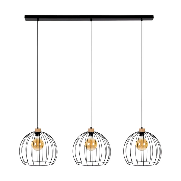 Coop Pendant Lamp 3xE27 Max.60W Black Metal/Black PVC Cable 188449304