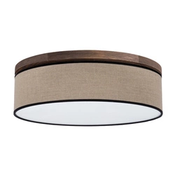 Negro Ceiling Lamp Incl. 1xLED Integrated 1650lm 2700K 18W Stained Pine on Walnut/Natural Linen with black ribbon 4015610910028