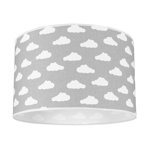 Lampshade Cylinder E27 H20 Gray-White Fabric with cloud pattern A1317